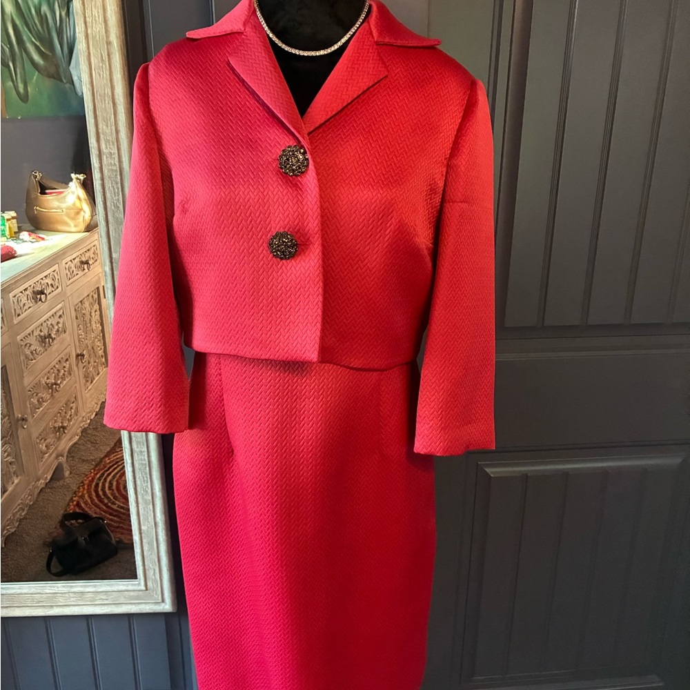 Talbots dress suit. 
Hot pink
NEVER WORN